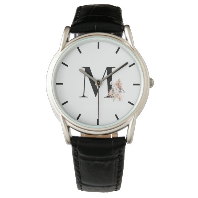Floral Initial M  Watch (Front)