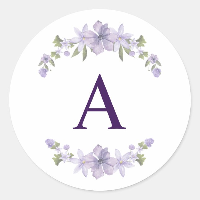 Floral Initial Sticker | Personalised Monogram (Front)
