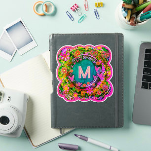 Floral Initial Vintage Boho Pink Fun Inspirivity