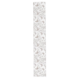 Floral Ink Outlined Long Table Runner