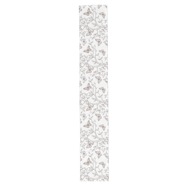 Floral Ink Outlined  Long Table Runner (Front)