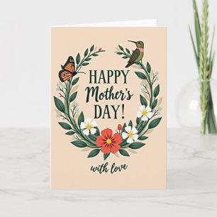 Floral Insect And Bird Message Card