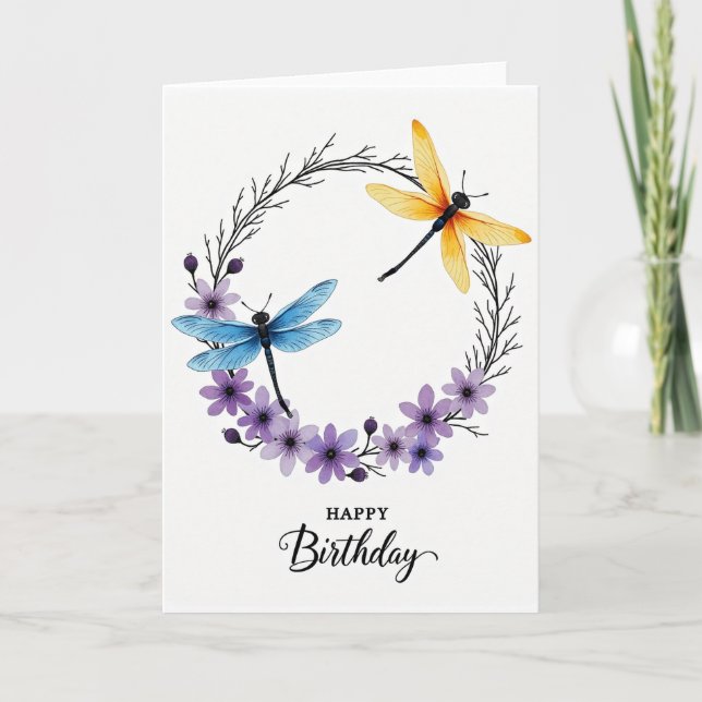 Floral Insects Birthday Card (Front)