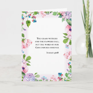 Floral Inspiration Isaiah 40:8 Card
