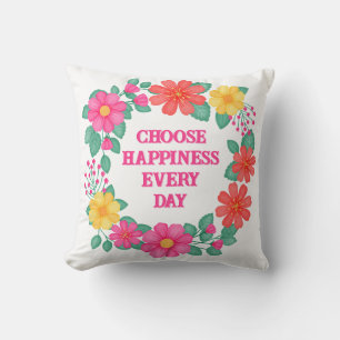 Floral Inspirational Create Your Own Quote Cushion