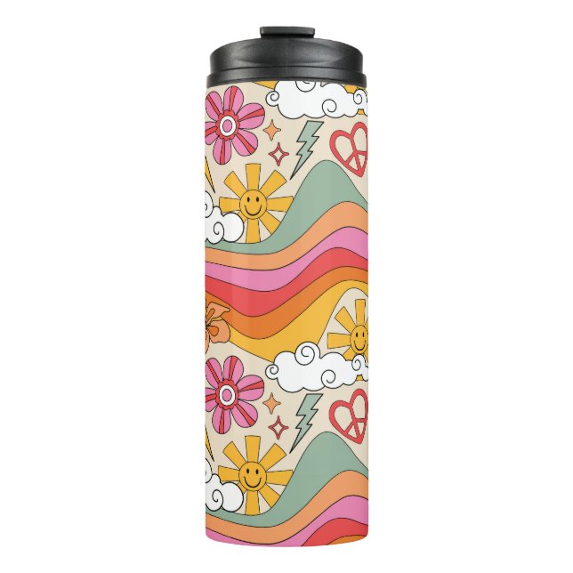 Floral-inspired design thermal tumbler (Front)