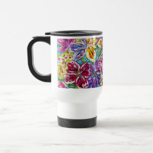 Floral Insulated hot and cold travel mug