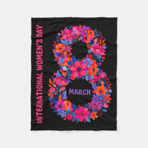 Floral international women's day 2026 feministFlor Fleece Blanket