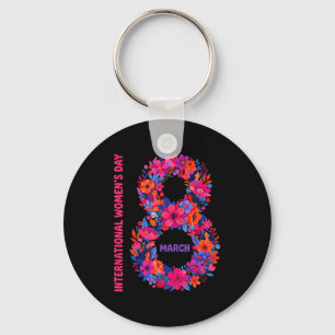Floral international women's day 2026 feministFlor Key Ring