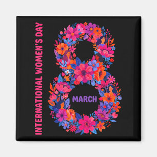 Floral international women's day 2026 feministFlor Magnet