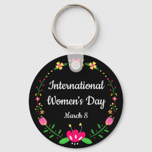 Floral International Womens Day  Key Ring