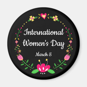 Floral International Womens Day  Magnet