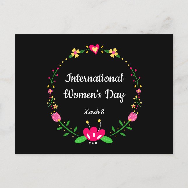 Floral International Womens Day  Postcard (Front)