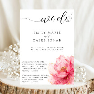 Floral Intimate Wedding Micro Ceremony Courthouse Invitation