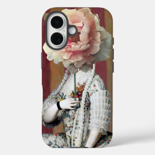 Floral Intrigue Pink Peony Mask iPhone 16 Case