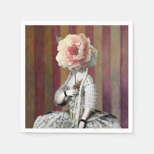 Floral Intrigue Pink Peony Mask Napkin