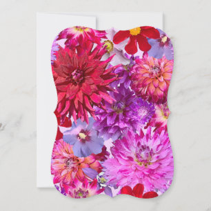 Floral invitation, large flower pattern,