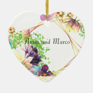Floral Invitation on wedding Ceramic Ornament