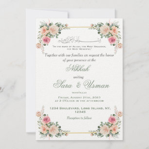 Floral Islamic Wedding Invitation
