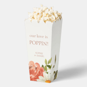 Floral & Ivory Couple Popcorn Favour Box