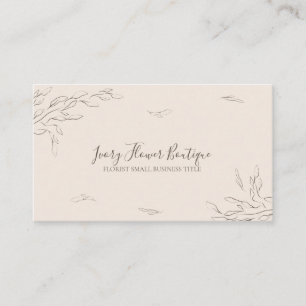 Floral Ivory Simple Boho Event Planner Business Card
