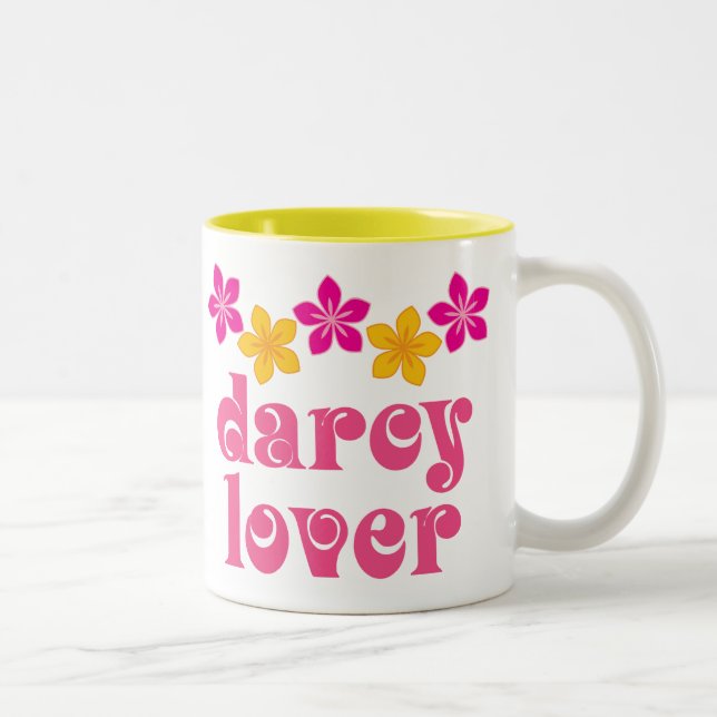 Floral Jane Austen Darcy Lover Gift Two-Tone Coffee Mug (Right)