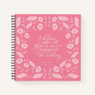 Floral Jane Austen Pride & Prejudice Bookish Quote Notebook