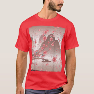 Floral Japanese Mountain Sakura Pink Flower Cherry T-Shirt