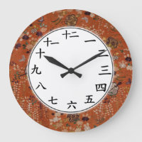 Floral Japanese or Chinese Character Number Clock