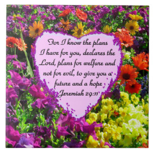 FLORAL JEREMIAH 29:11 PHOTO DESIGN CERAMIC TILE