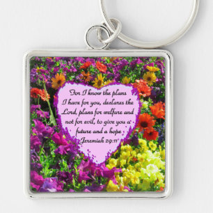 FLORAL JEREMIAH 29:11 PHOTO DESIGN KEY RING