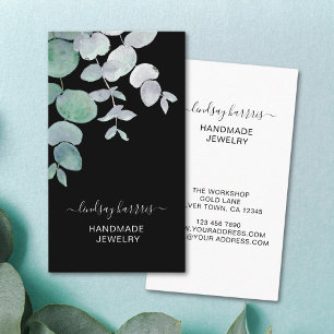 Floral Jewellery Black Business Card