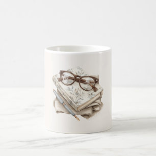 Floral Journal Glasses Coffee Mug