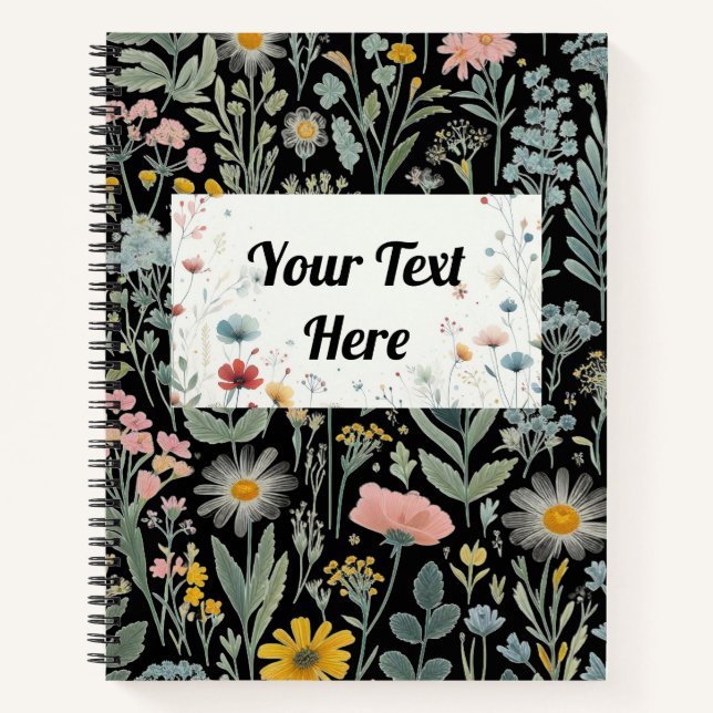 Floral Journals: Customisable Notebook (Front)