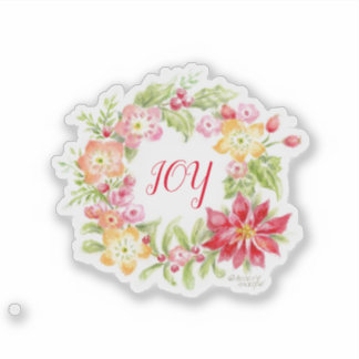 Floral Joy Medley Wreath Custom-Cut Vinyl Sticker