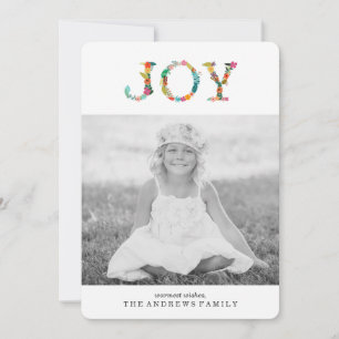 Floral Joy   Modern Holiday Photo Card