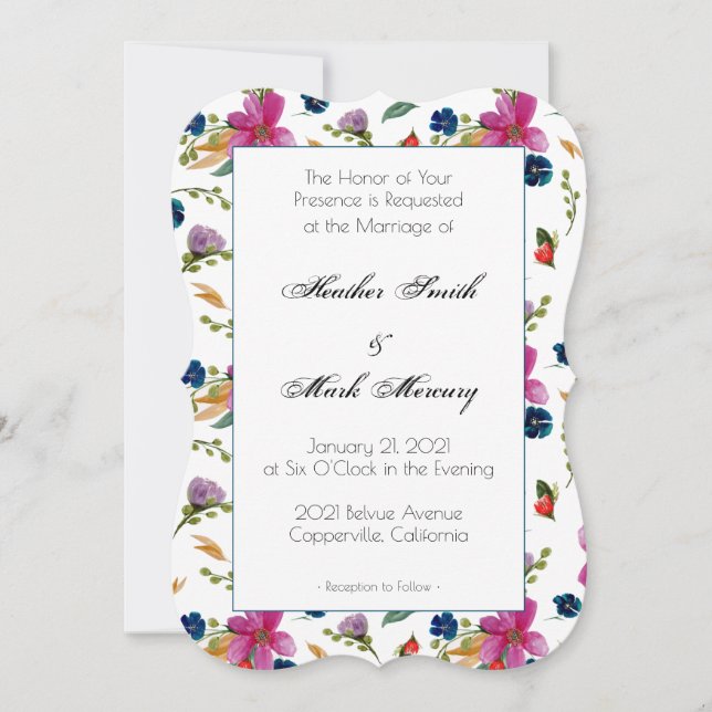 Floral Joyeaux Signature Invitations (Front)