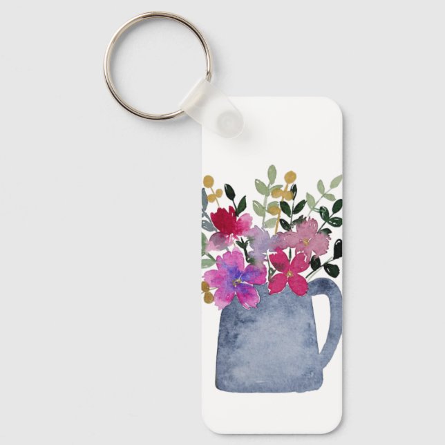 Floral Jug Keychain (Front)