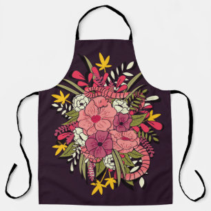 Floral Jungle Snakes Tropical Vintage Apron