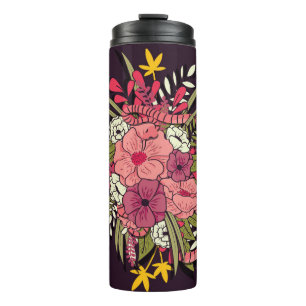 Floral Jungle Snakes Tropical Vintage Thermal Tumbler
