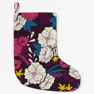 Floral jungle with snakes vintage pattern, tropica small christmas stocking