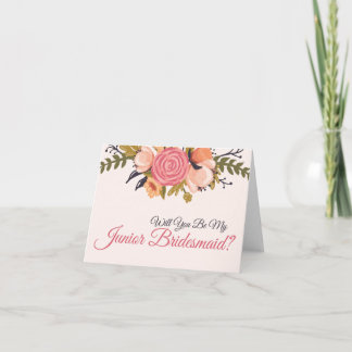 Floral Junior Bridesmaid Request Card