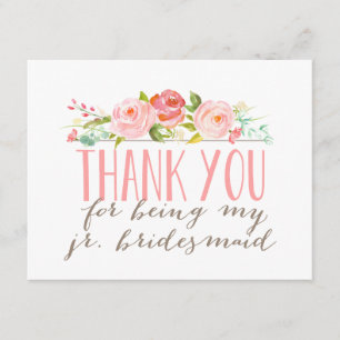 Floral Junior Bridesmaid Thank You
