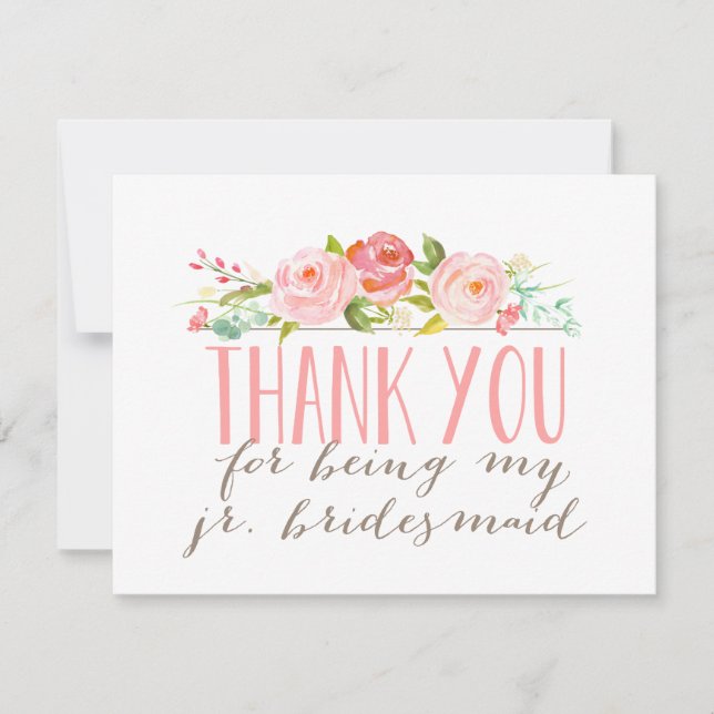 Floral Junior Bridesmaid Thank You (Front)