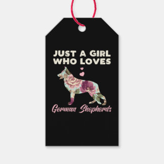 Floral Just A Girl Who Loves German Shepherd Gift Tags