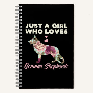 Floral Just A Girl Who Loves German Shepherd Notebook