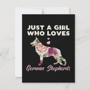Floral Just A Girl Who Loves German Shepherd Thank You Card