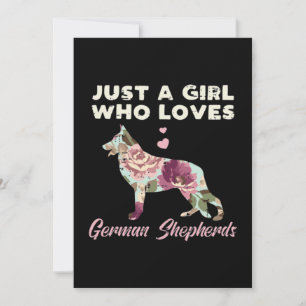 Floral Just A Girl Who Loves German Shepherd Thank You Card
