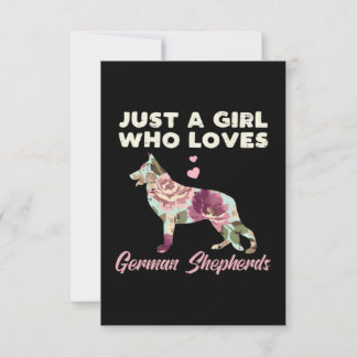 Floral Just A Girl Who Loves German Shepherd Thank You Card