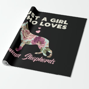 Floral Just A Girl Who Loves German Shepherd Wrapping Paper
